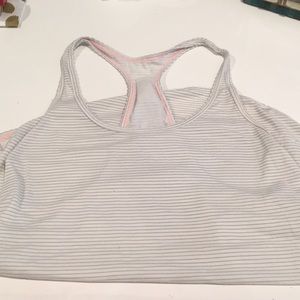 Lululemon Grey and white striped tank